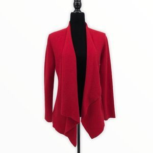 Eileen Fisher Lightweight Red Boiled Wool Cardigan Jacket size XS Long Sleeve
